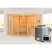  Karibu | Alcinda 2 Sauna met Dakkraag | Biokachel 9 kW Externe Bediening 403057-01